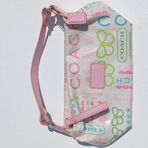 Coach EST.1941 Baguette Demi Pink/White Butterfly Mini Bag Hobo Y2K graffi